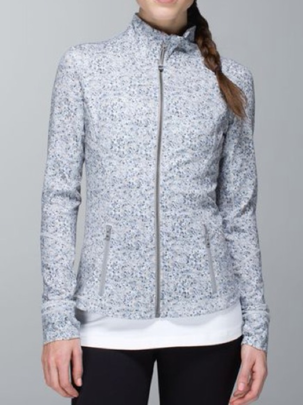 Lululemon Petite Fleur Silver Spoon Zip Jacket